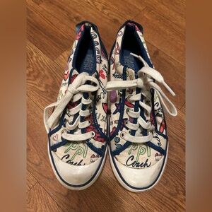 Coach Women's Barrett Y2K Poppy Multicolor Low Top Sneakers Sz 7.5 Graffiti